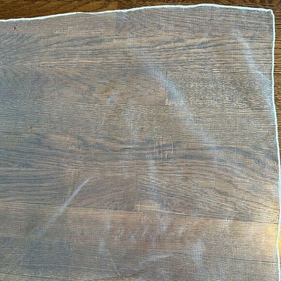 Vintage creamy white large semi sheer chiffon polyester scarf - Picture 3 of 9